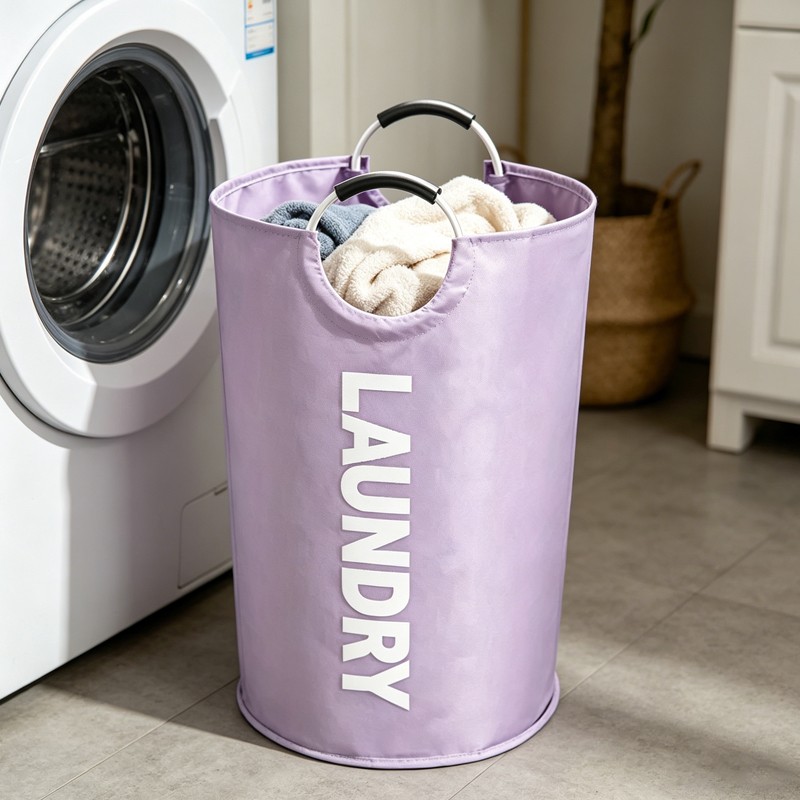 82L Foldable Fabric Laundry Basket Collapsible Clothes Hamper Bag Washing Bin